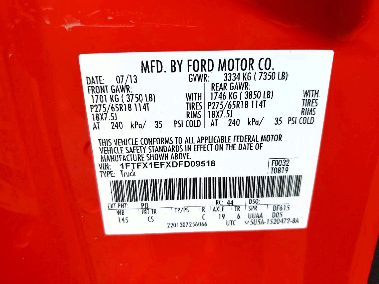 2013 FORD F150 SUPER CAB photo 12