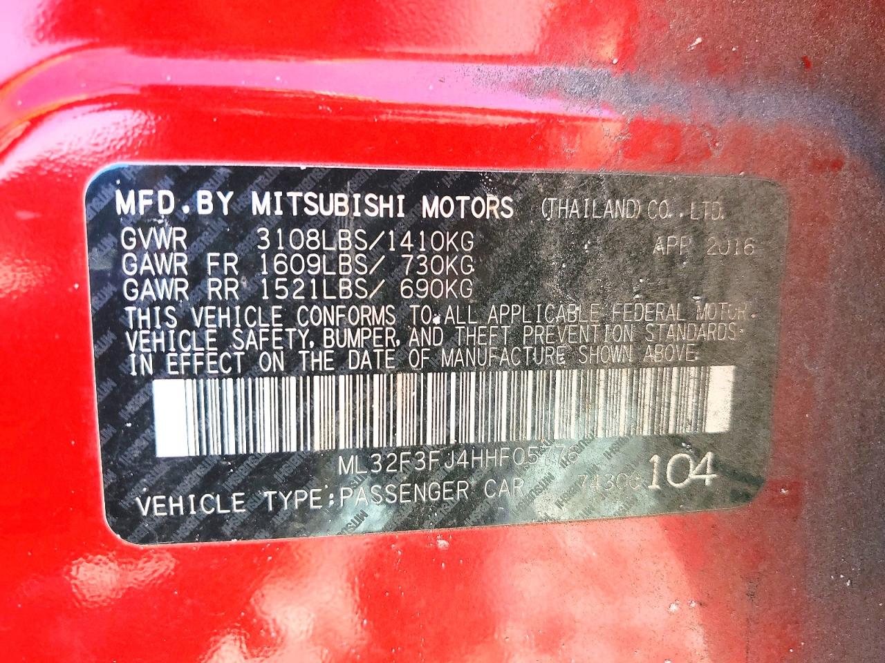 2017 MITSUBISHI MIRAGE G4 ES photo 12