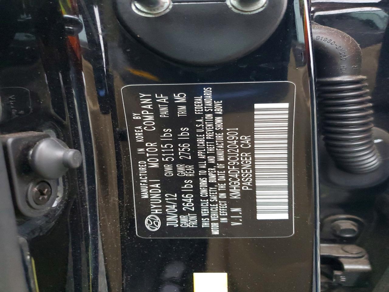 2012 HYUNDAI GENESIS 4.6L photo 12