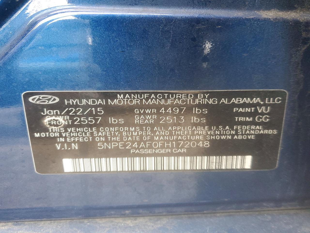 2015 HYUNDAI SONATA SE photo 37