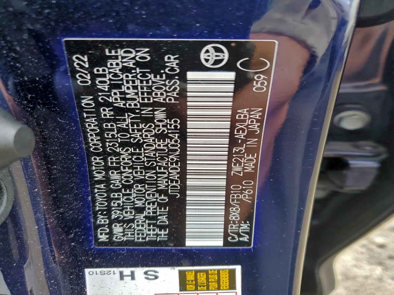 2022 TOYOTA COROLLA LE photo 23