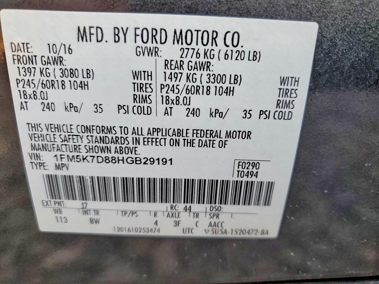 2017 FORD EXPLORER XLT photo 13