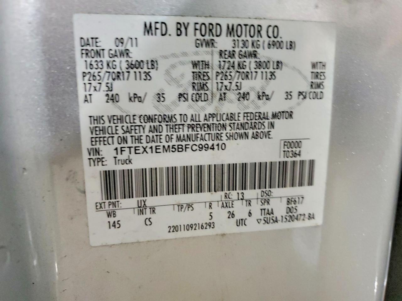 2011 FORD F150 SUPER CAB photo 12