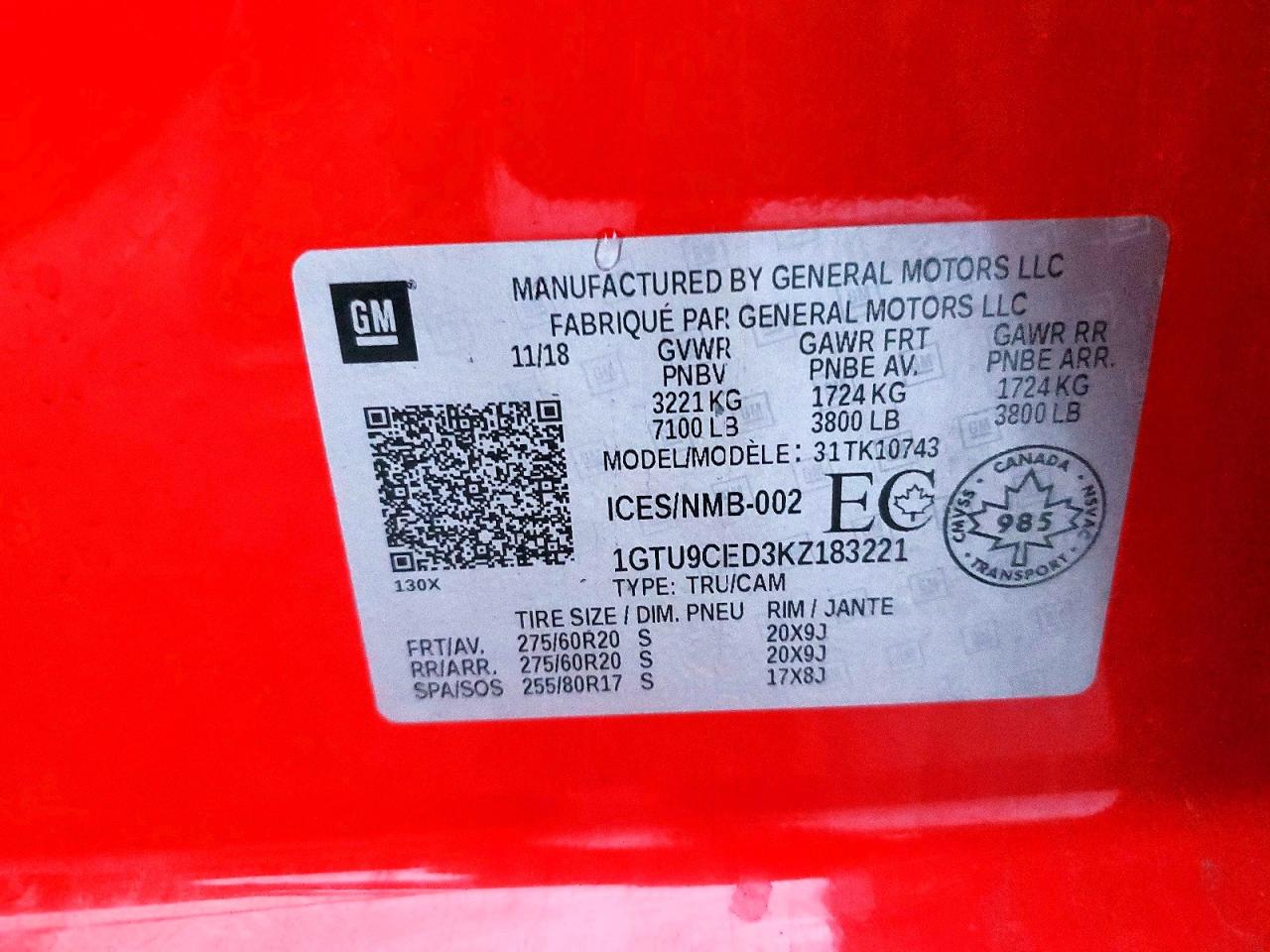2019 GMC SIERRA K1500 ELEVATION photo 12