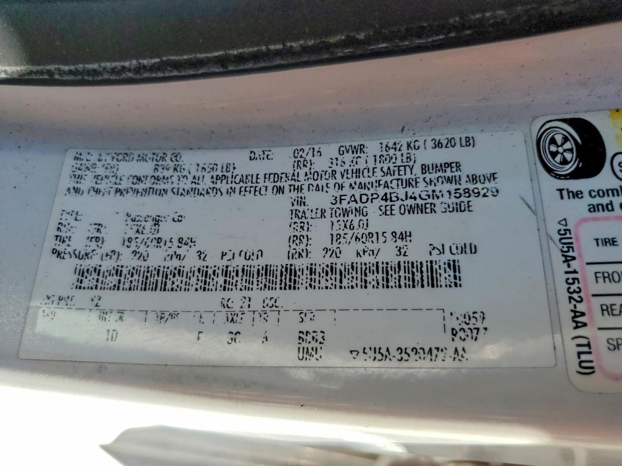2016 FORD FIESTA SE photo 12