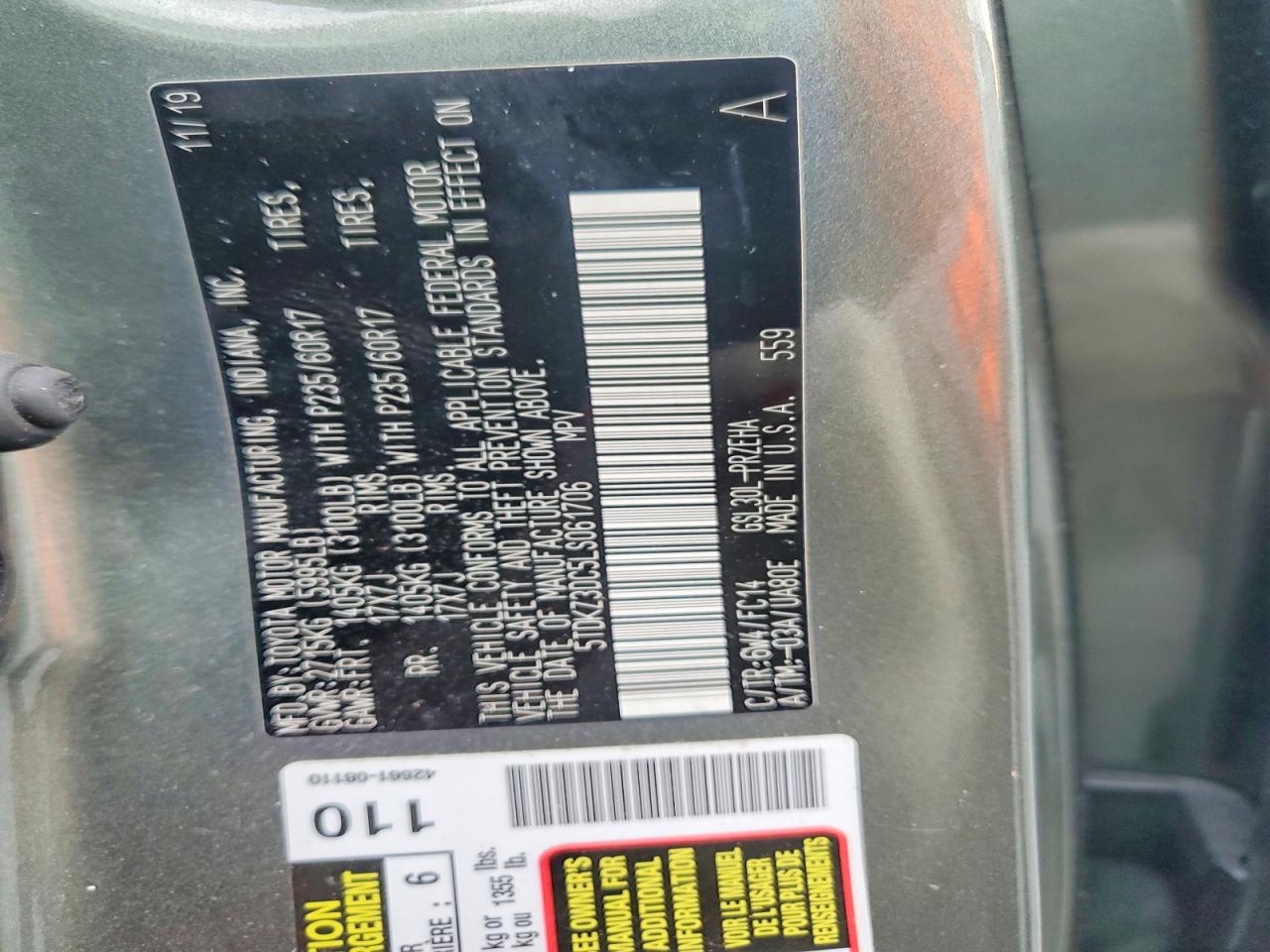 2020 TOYOTA SIENNA LE 8 PASSENGER photo 14