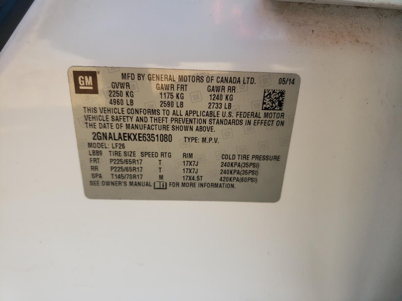 2014 CHEVROLET EQUINOX LS photo 40