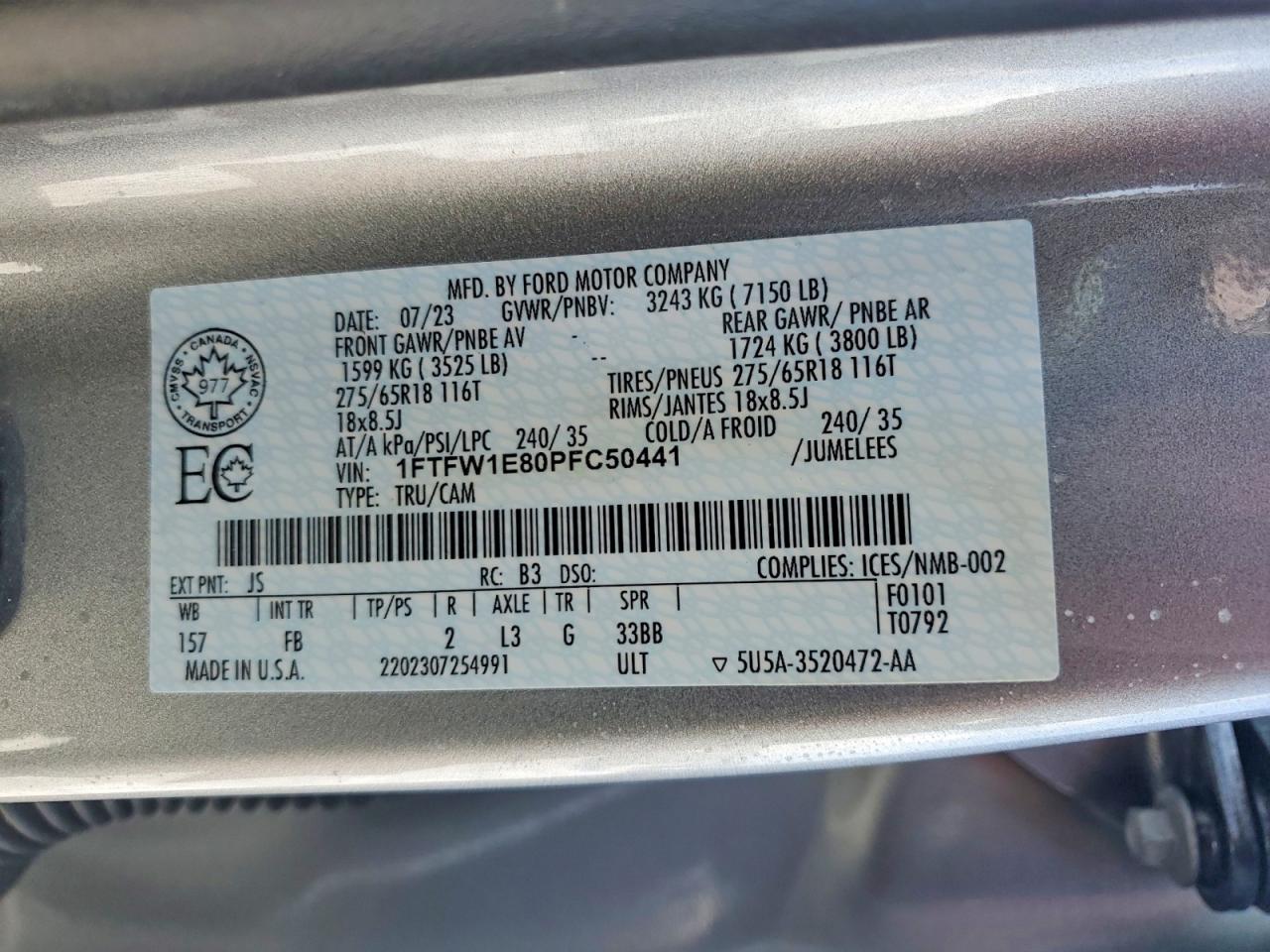 2023 FORD F150 SUPERCREW photo 12