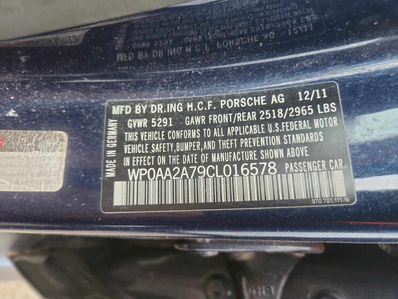 2012 PORSCHE PANAMERA 2 photo 12