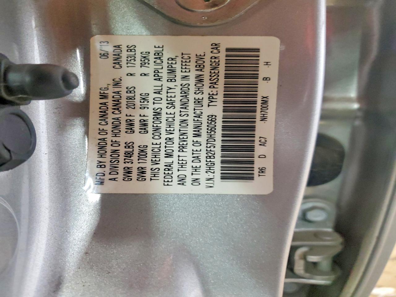2013 HONDA CIVIC LX photo 12