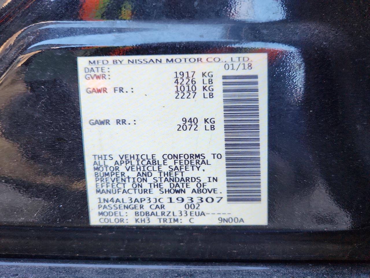 2018 NISSAN ALTIMA 2.5 photo 12