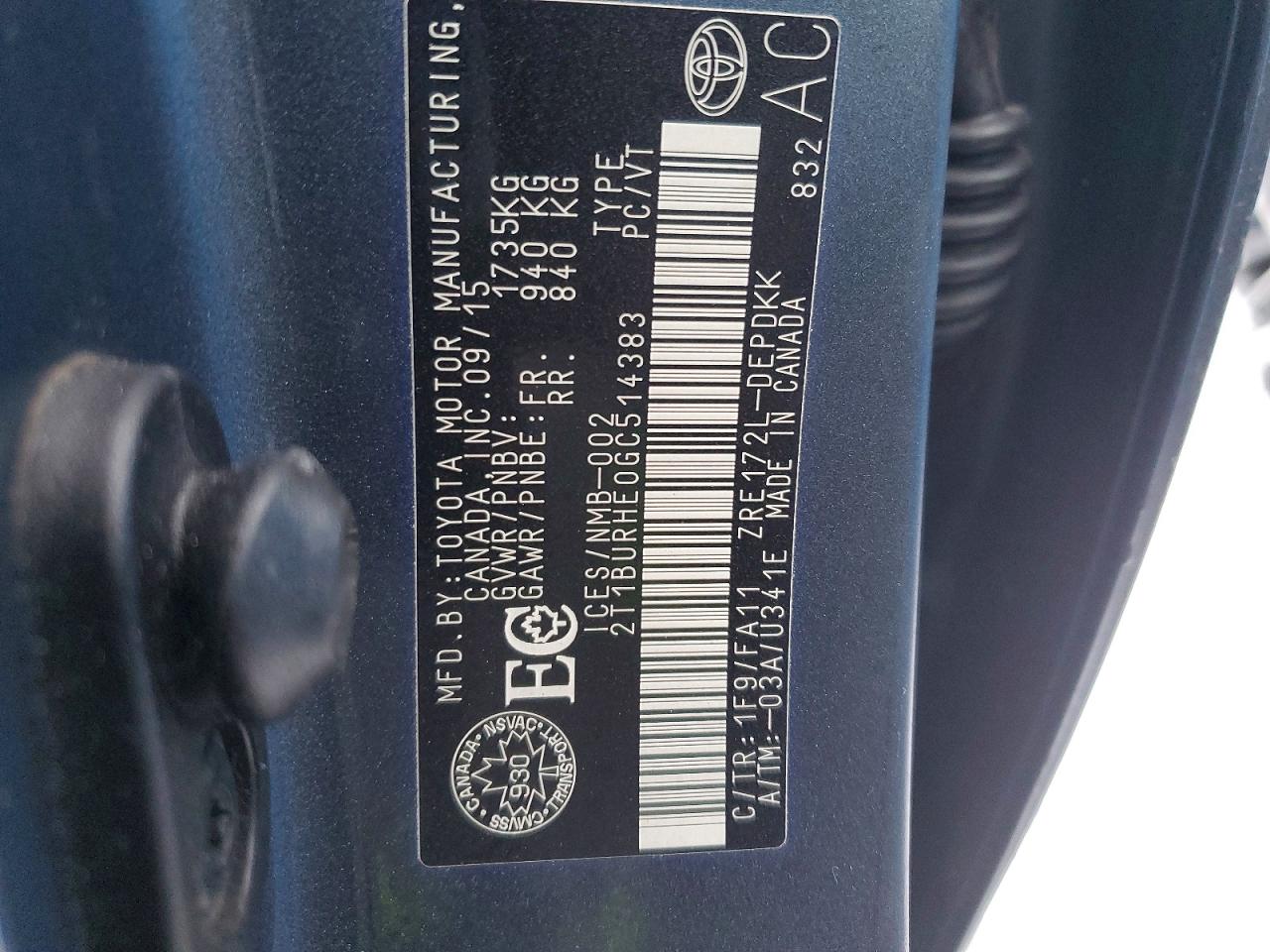 2016 TOYOTA COROLLA L photo 13