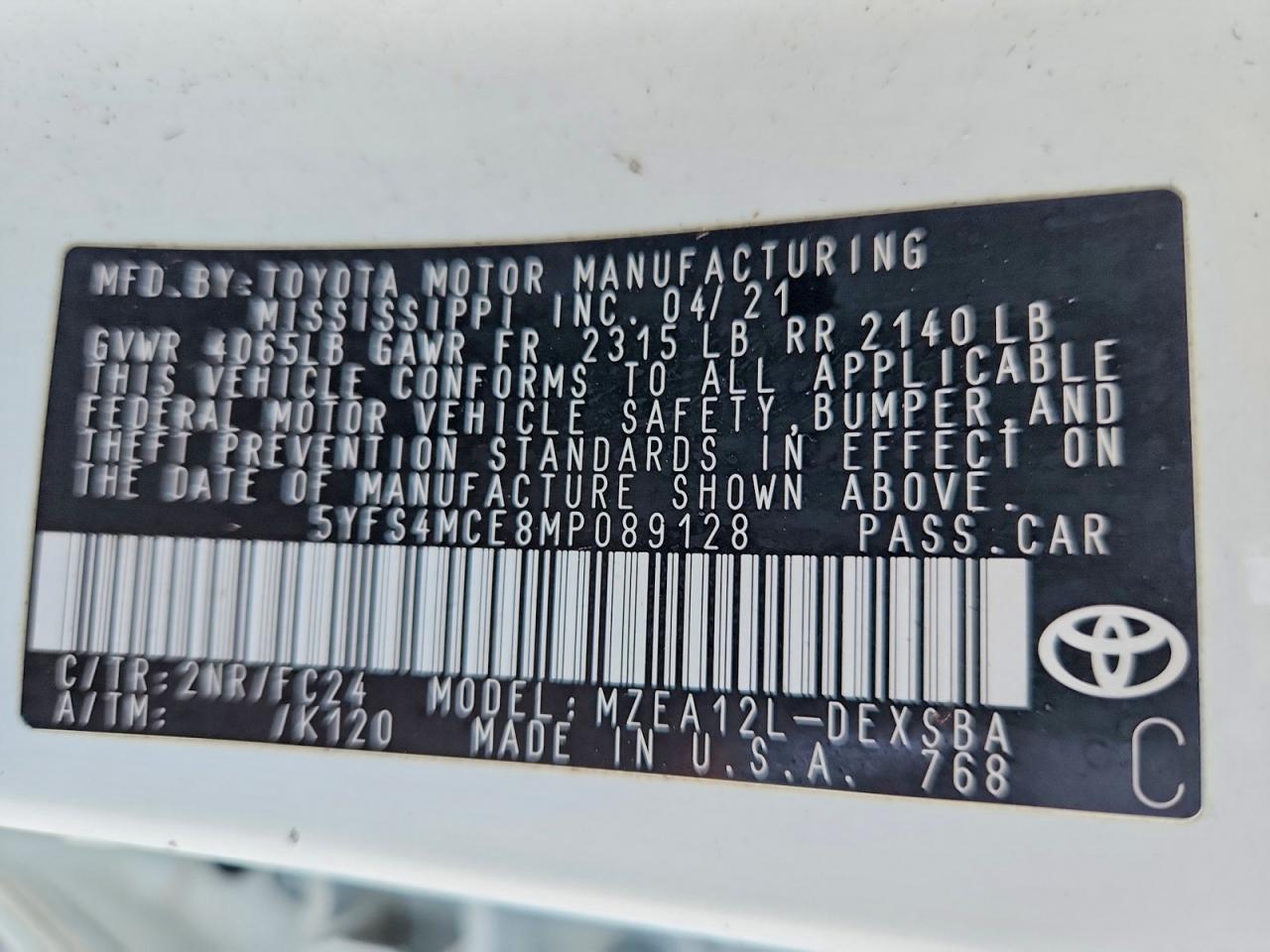 2021 TOYOTA COROLLA SE APEX photo 13