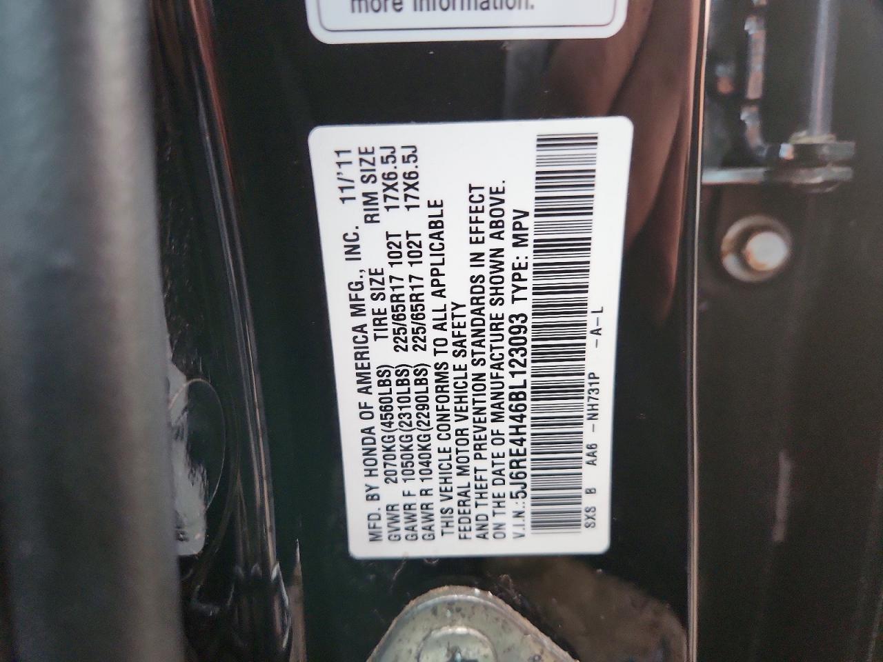 2011 HONDA CR-V SE photo 12