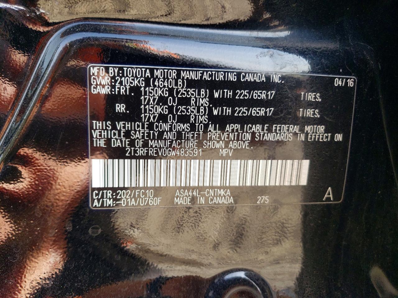 2016 TOYOTA RAV4 XLE photo 14