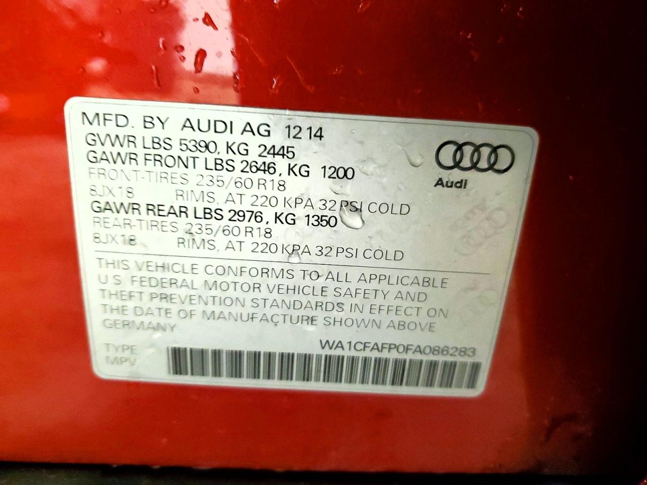 2015 AUDI Q5 PREMIUM photo 13