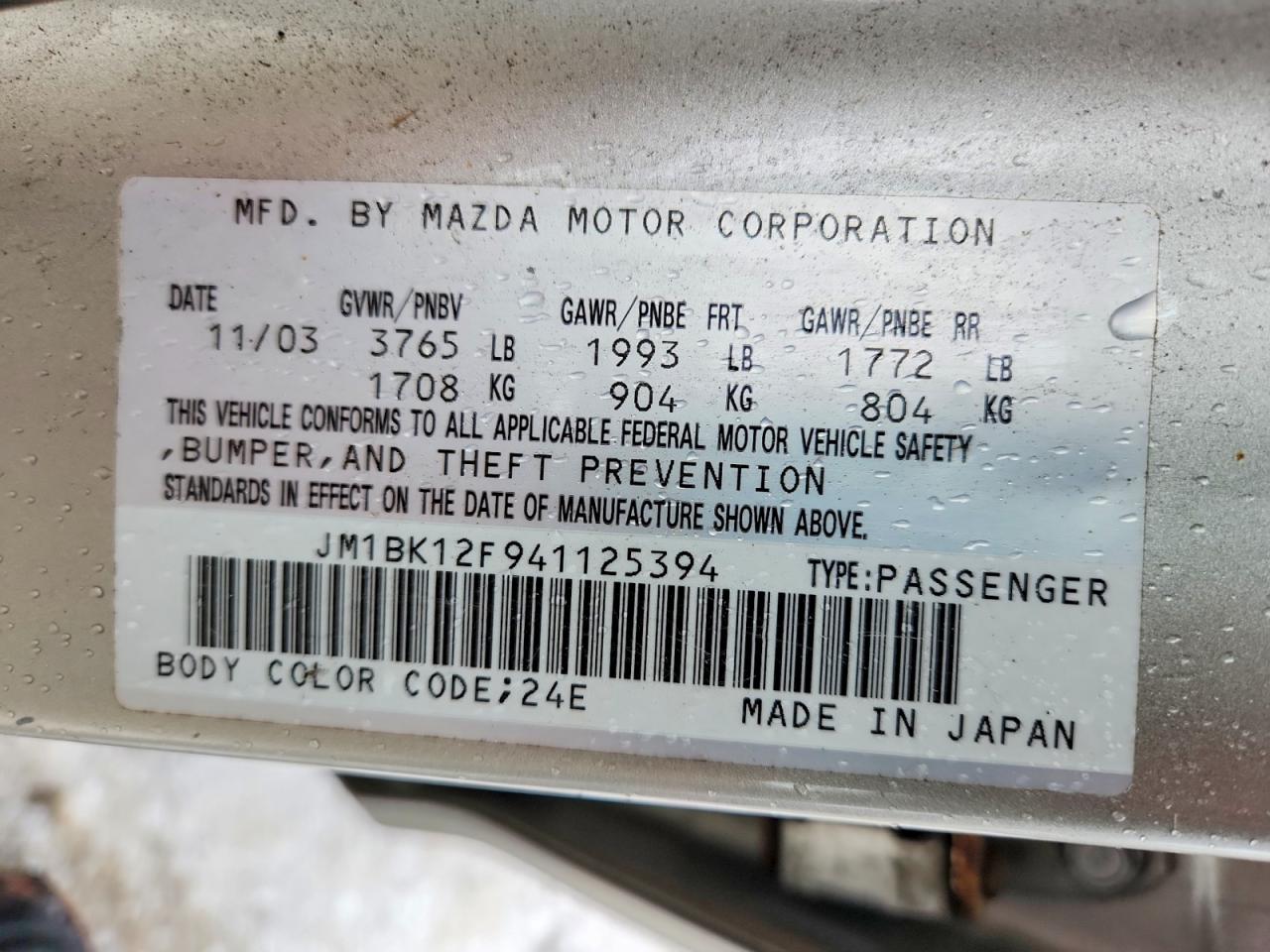 2004 MAZDA 3 I photo 34