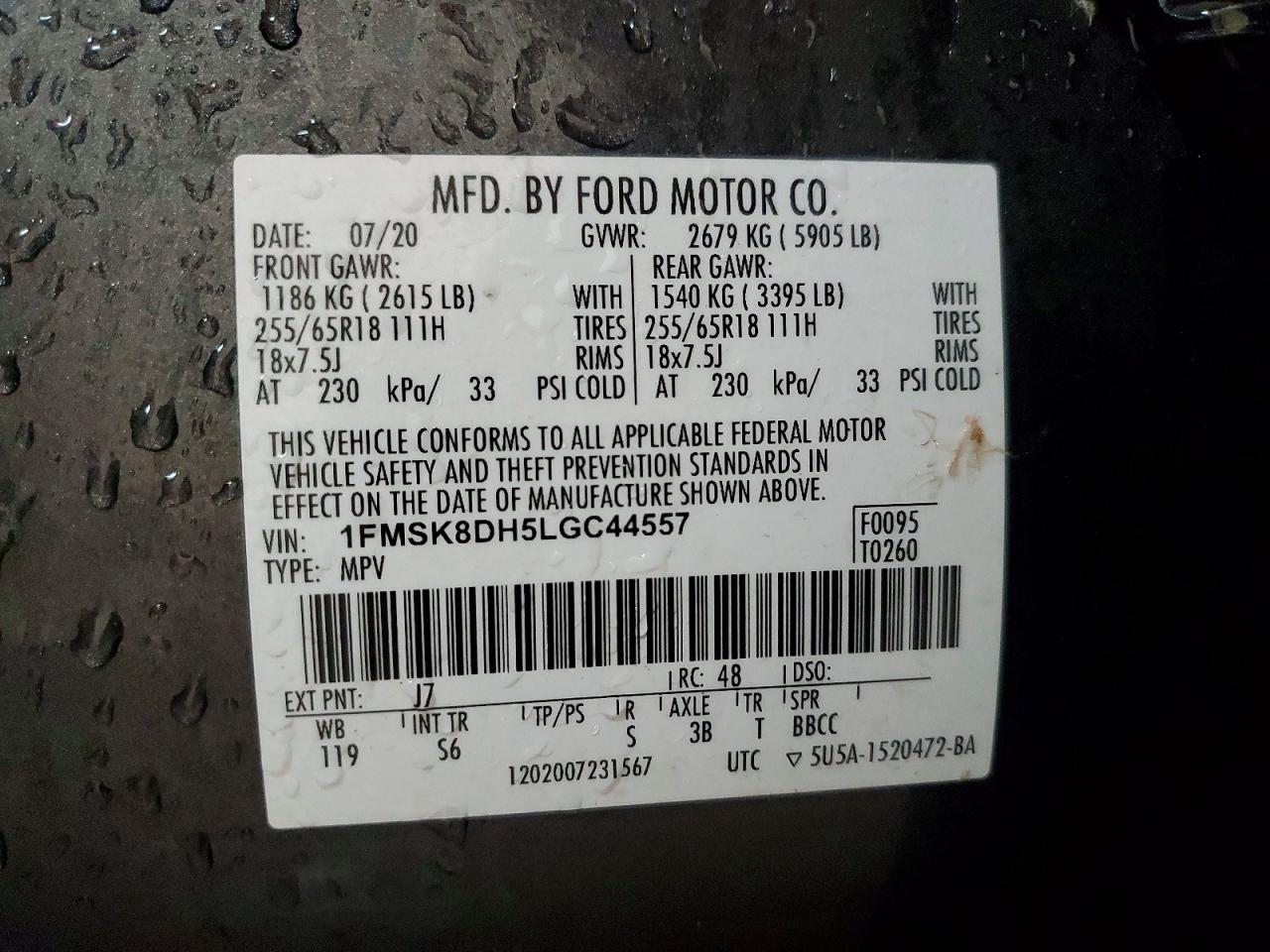 2020 FORD EXPLORER XLT photo 14