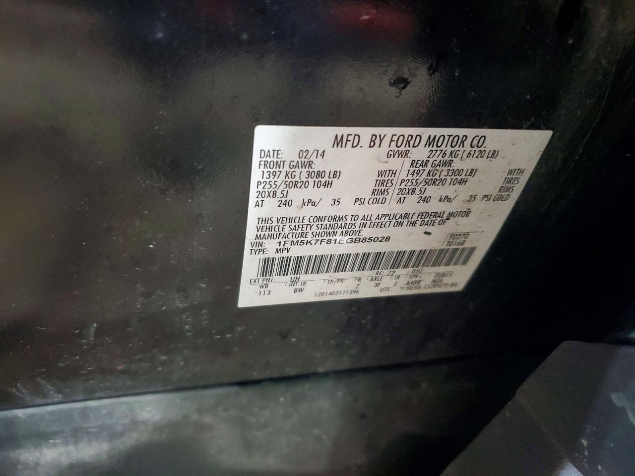 2014 FORD EXPLORER LIMITED photo 12