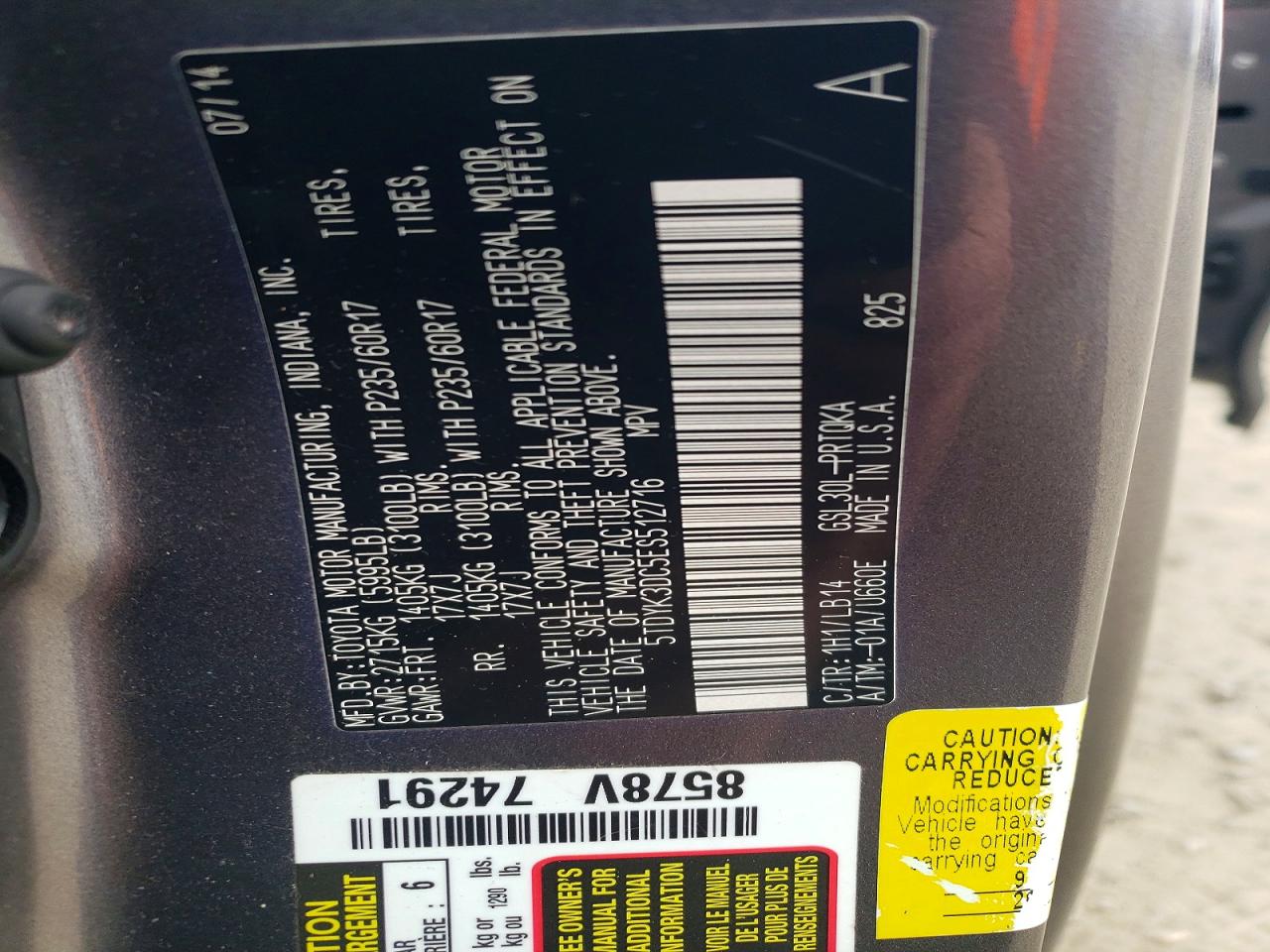2014 TOYOTA SIENNA XLE photo 12
