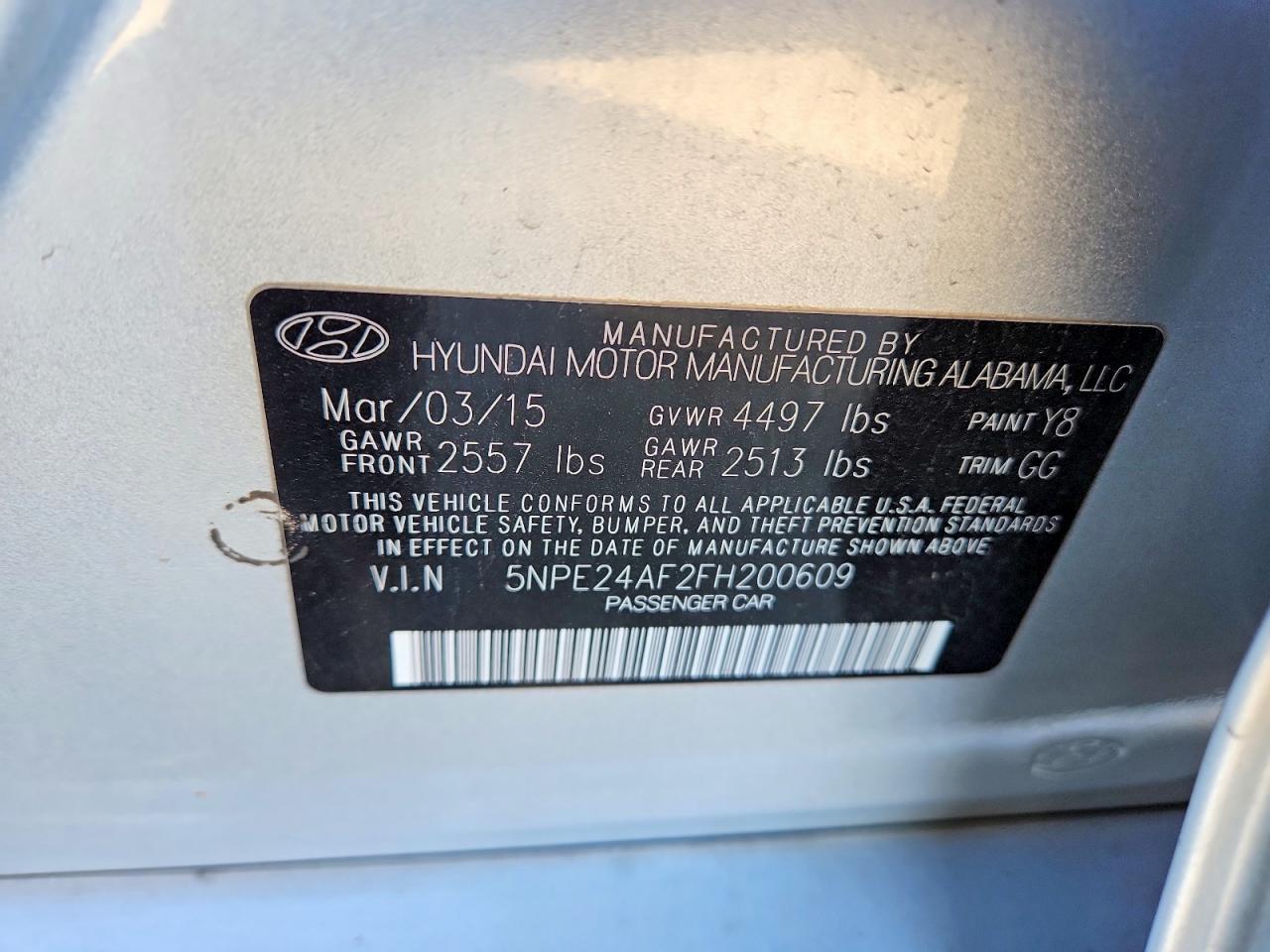 2015 HYUNDAI SONATA SE photo 12