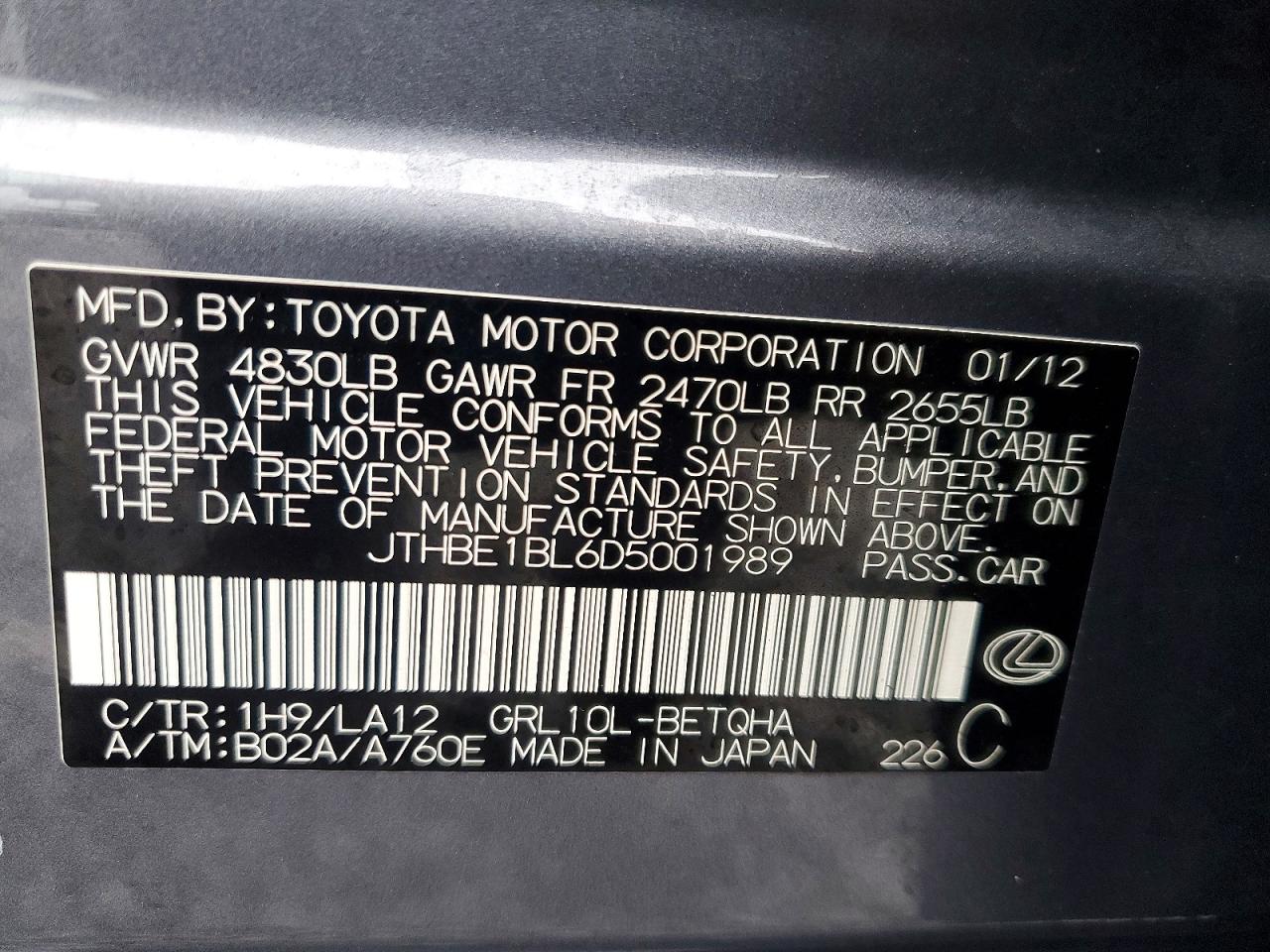2013 LEXUS GS 350 photo 12