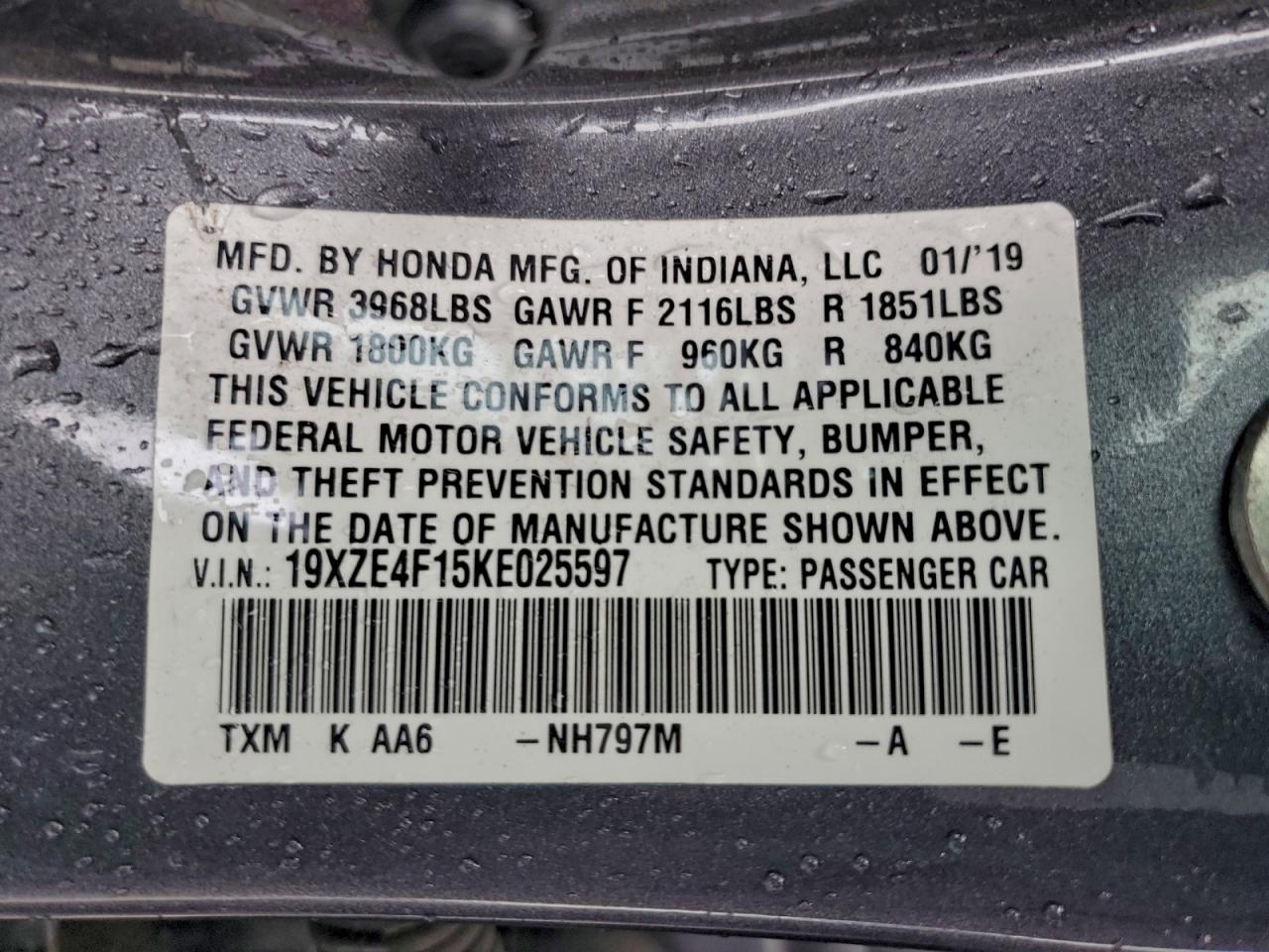 2019 HONDA INSIGHT LX photo 13