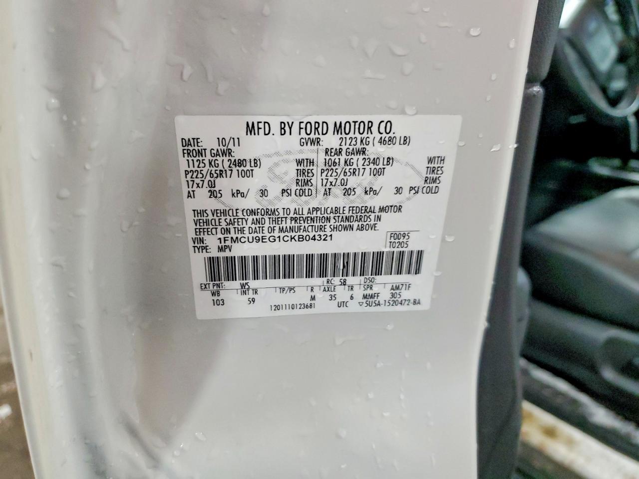 2012 FORD ESCAPE LIMITED photo 13