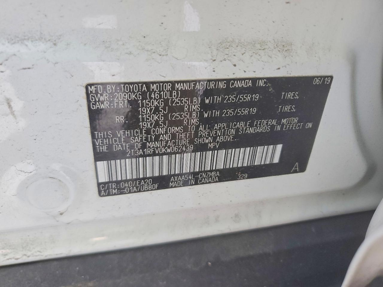 2019 TOYOTA RAV4 XLE PREMIUM photo 13