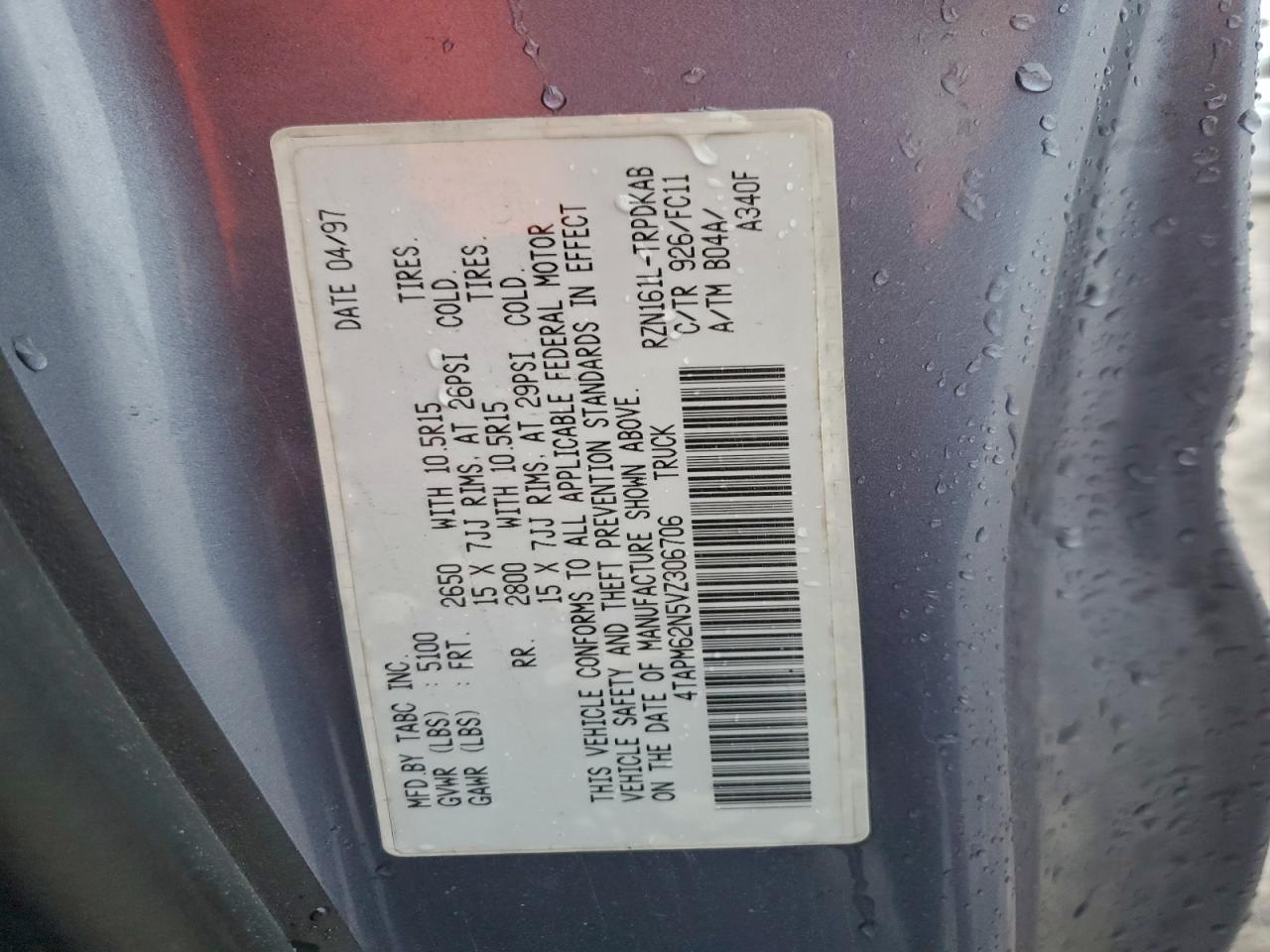 1997 TOYOTA TACOMA photo 12