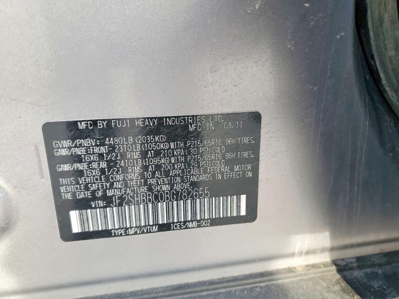 2011 SUBARU FORESTER 2.5X photo 13