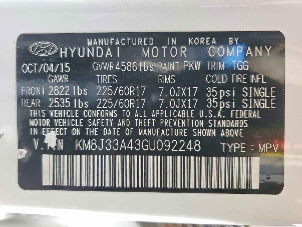 2016 HYUNDAI TUCSON LIMITED photo 27