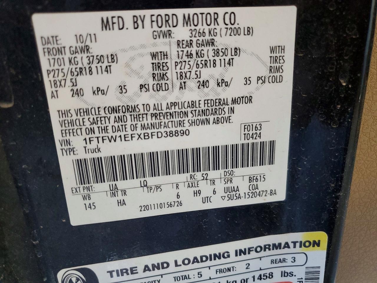 2011 FORD F150 SUPERCREW photo 12