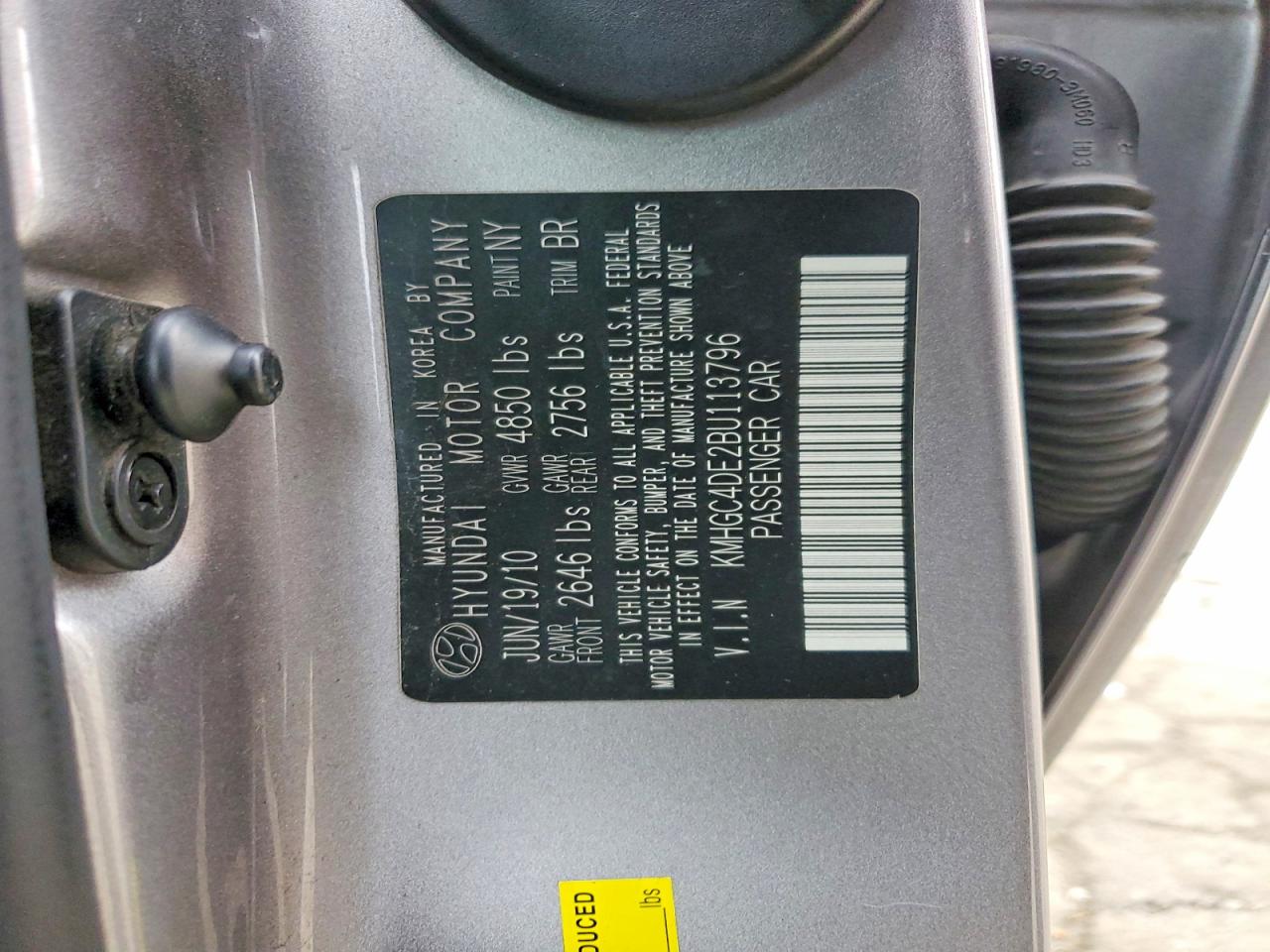2011 HYUNDAI GENESIS 3.8L photo 12