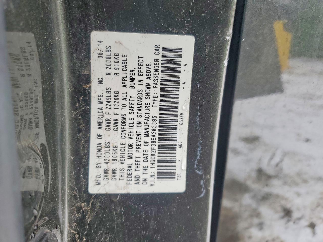 2014 HONDA ACCORD LX photo 12