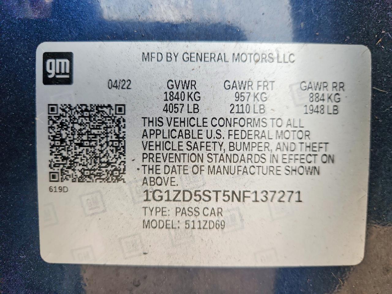 2022 CHEVROLET MALIBU LT photo 13