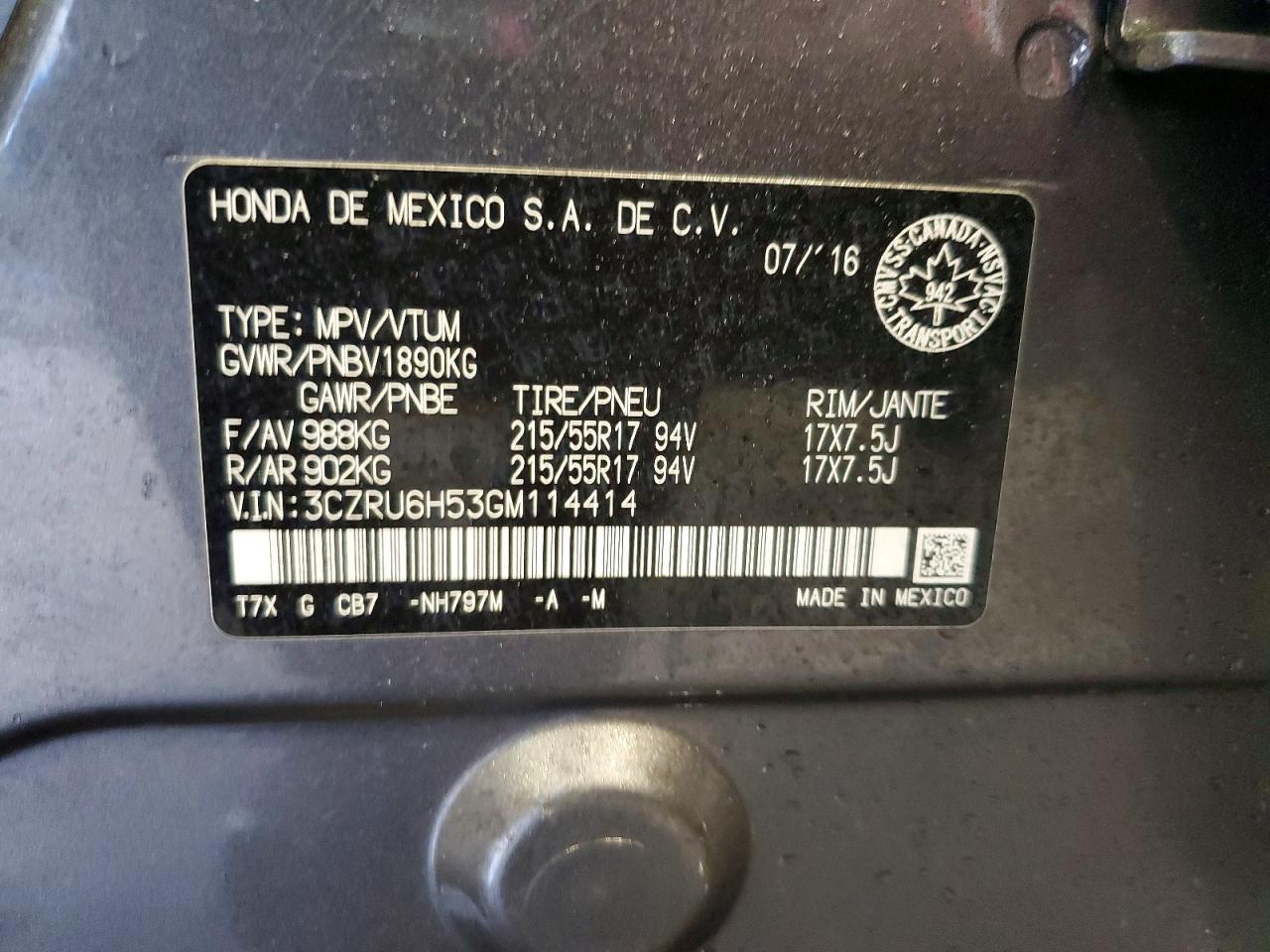 2016 HONDA HR-V EX photo 25
