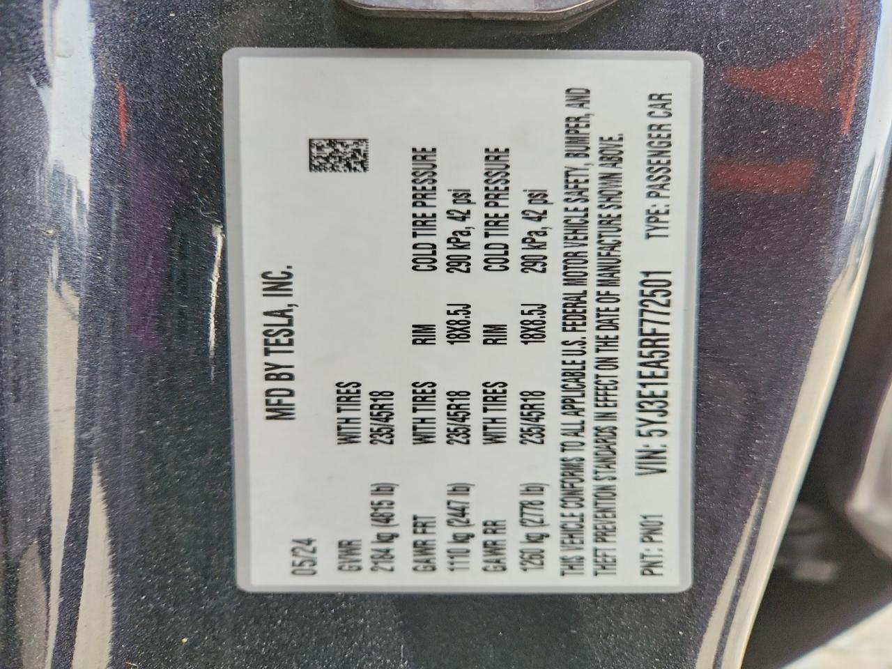 2024 TESLA MODEL 3 photo 13