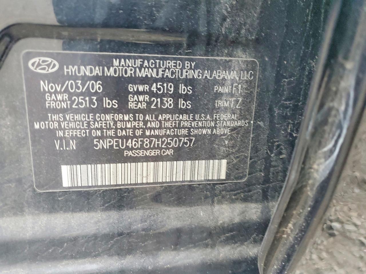 2007 HYUNDAI SONATA SE photo 34