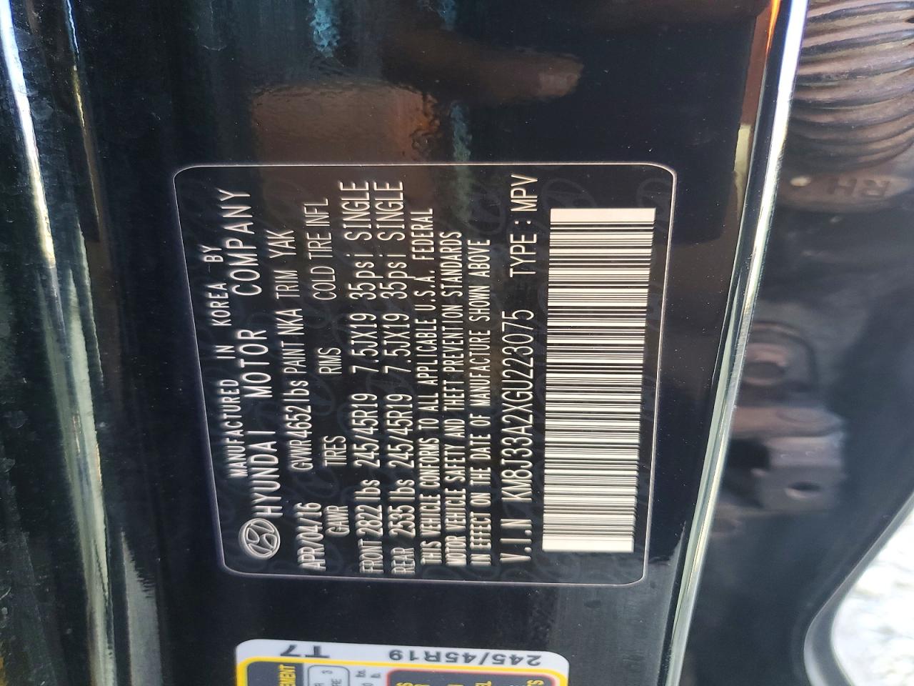 2016 HYUNDAI TUCSON LIMITED photo 12