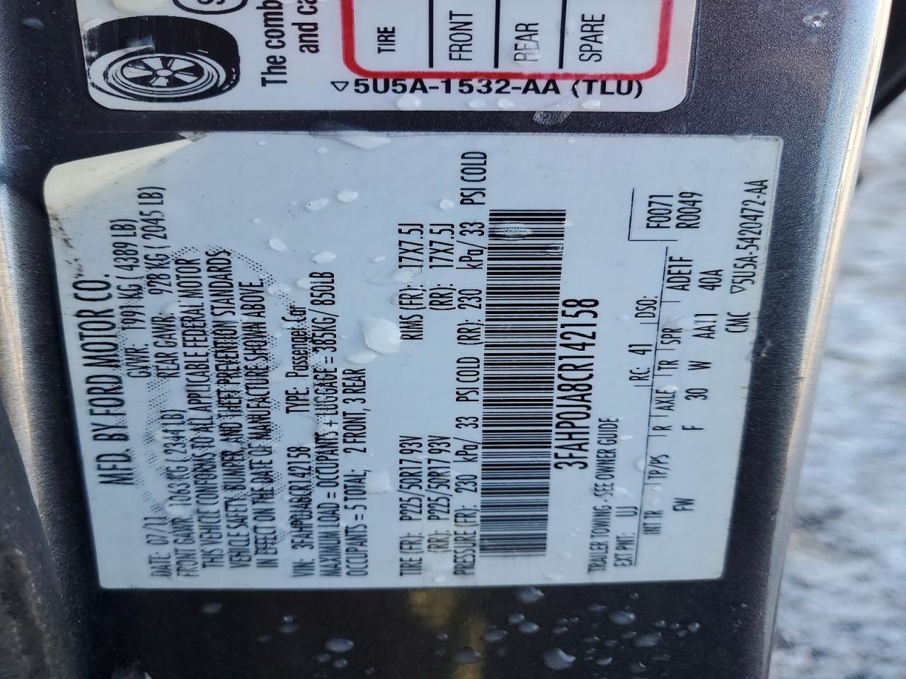 2012 FORD FUSION SEL photo 12