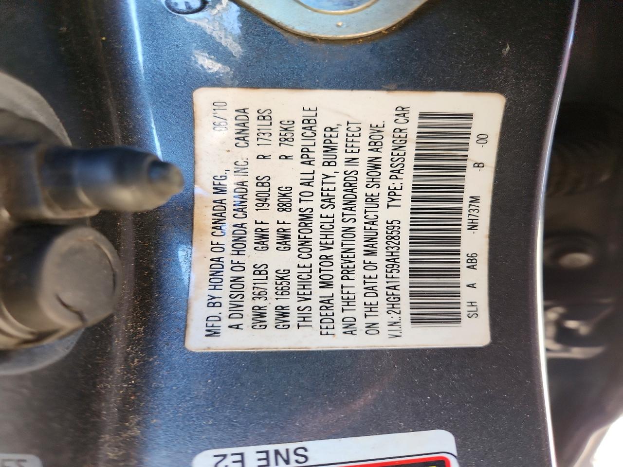 2010 HONDA CIVIC LX photo 12