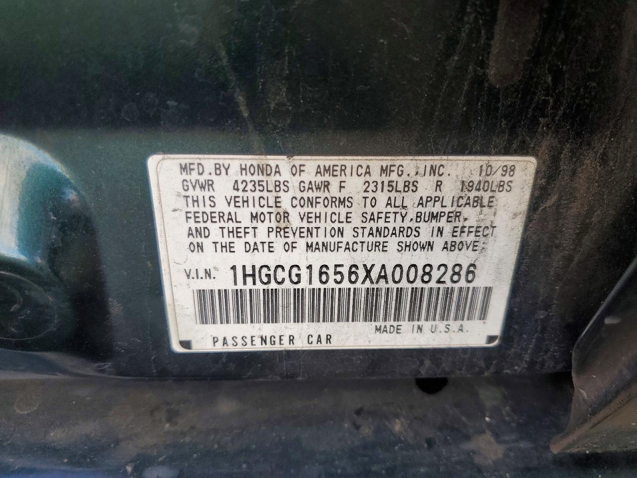 1999 HONDA ACCORD EX photo 12