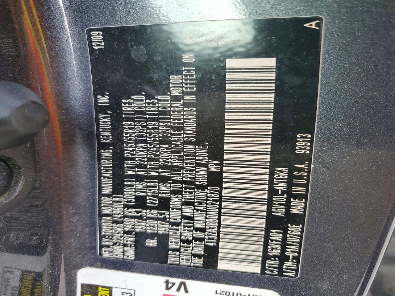 2010 TOYOTA VENZA photo 12