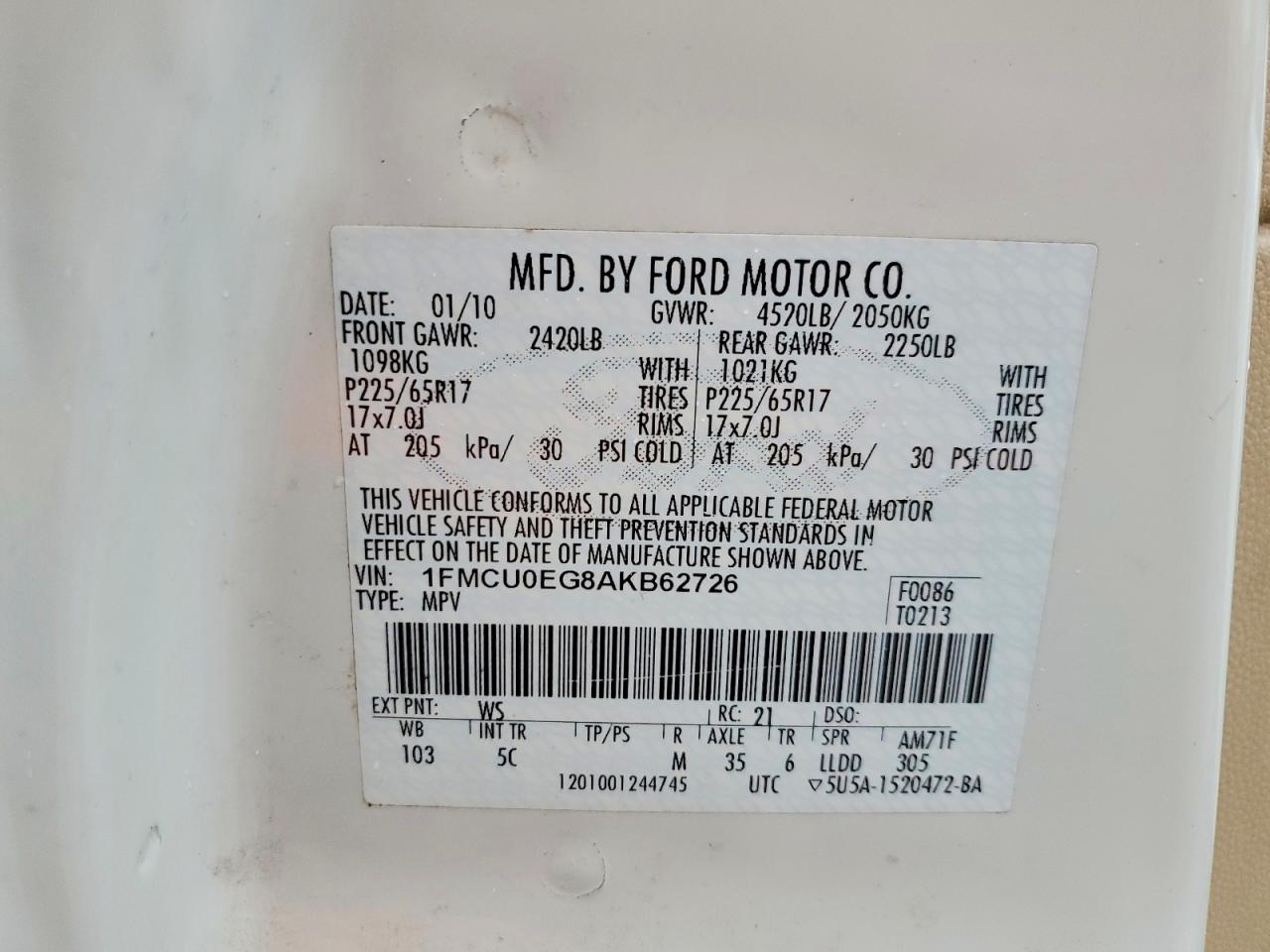 2010 FORD ESCAPE LIMITED photo 13