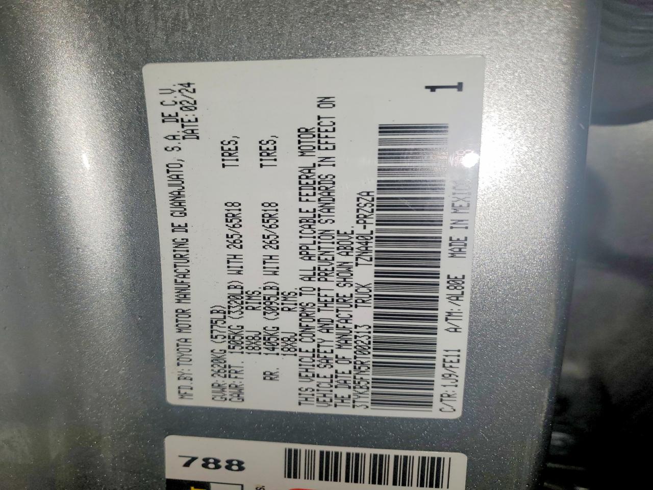2024 TOYOTA TACOMA DOUBLE CAB photo 12