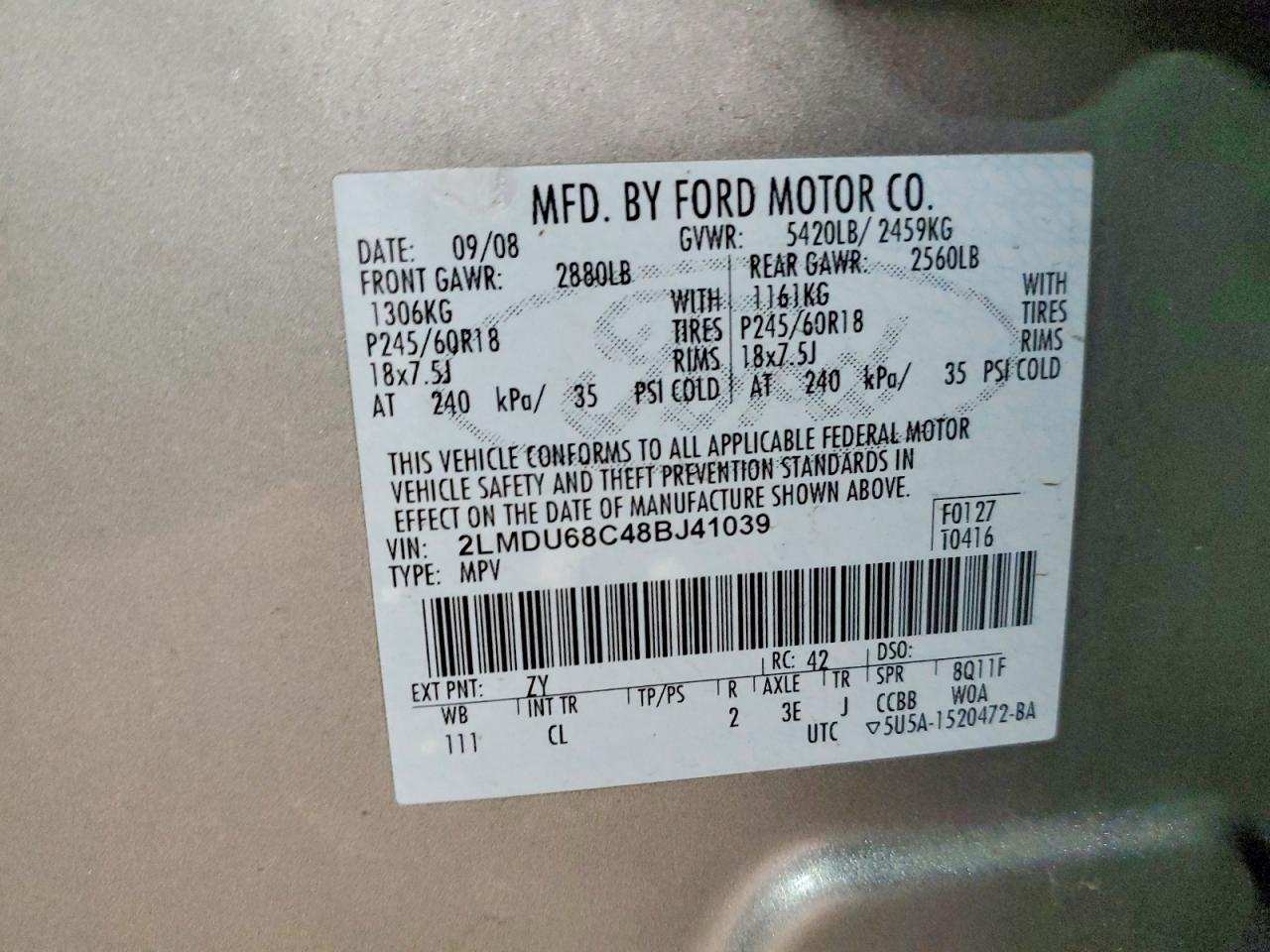 2008 LINCOLN MKX photo 12