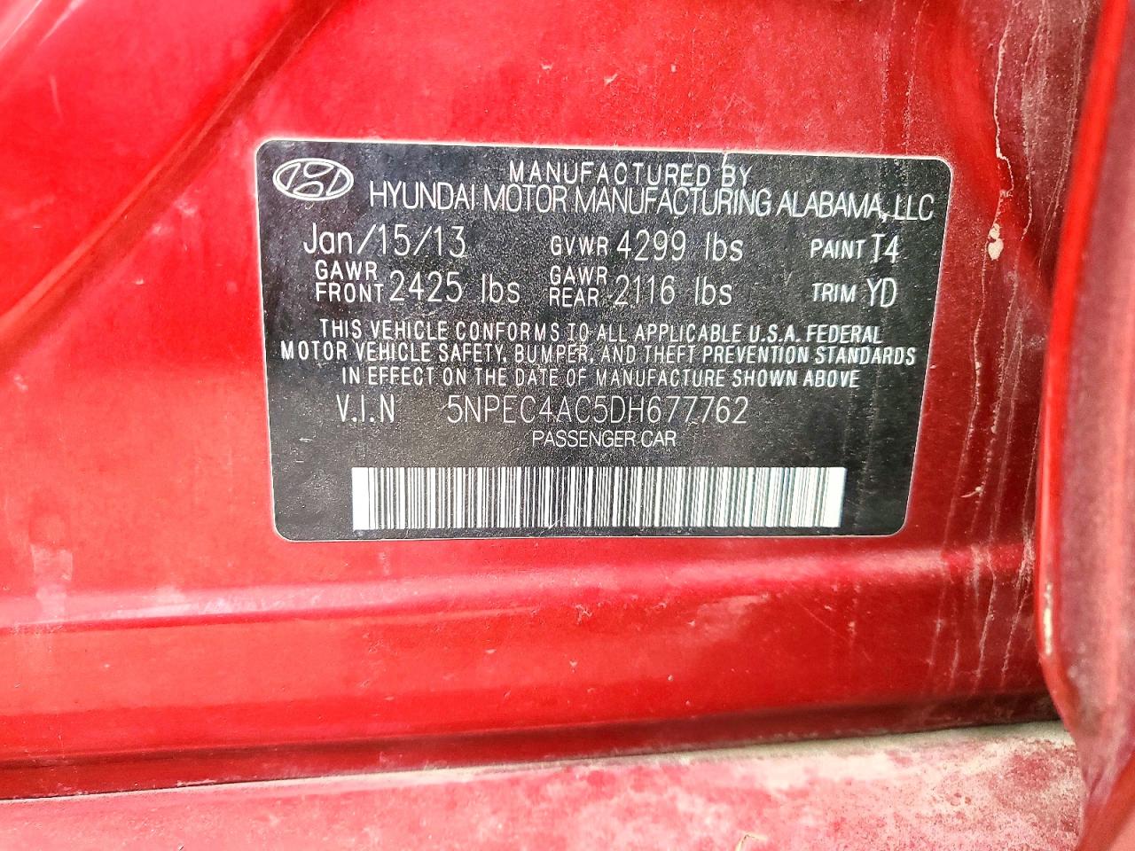 2013 HYUNDAI SONATA SE photo 13