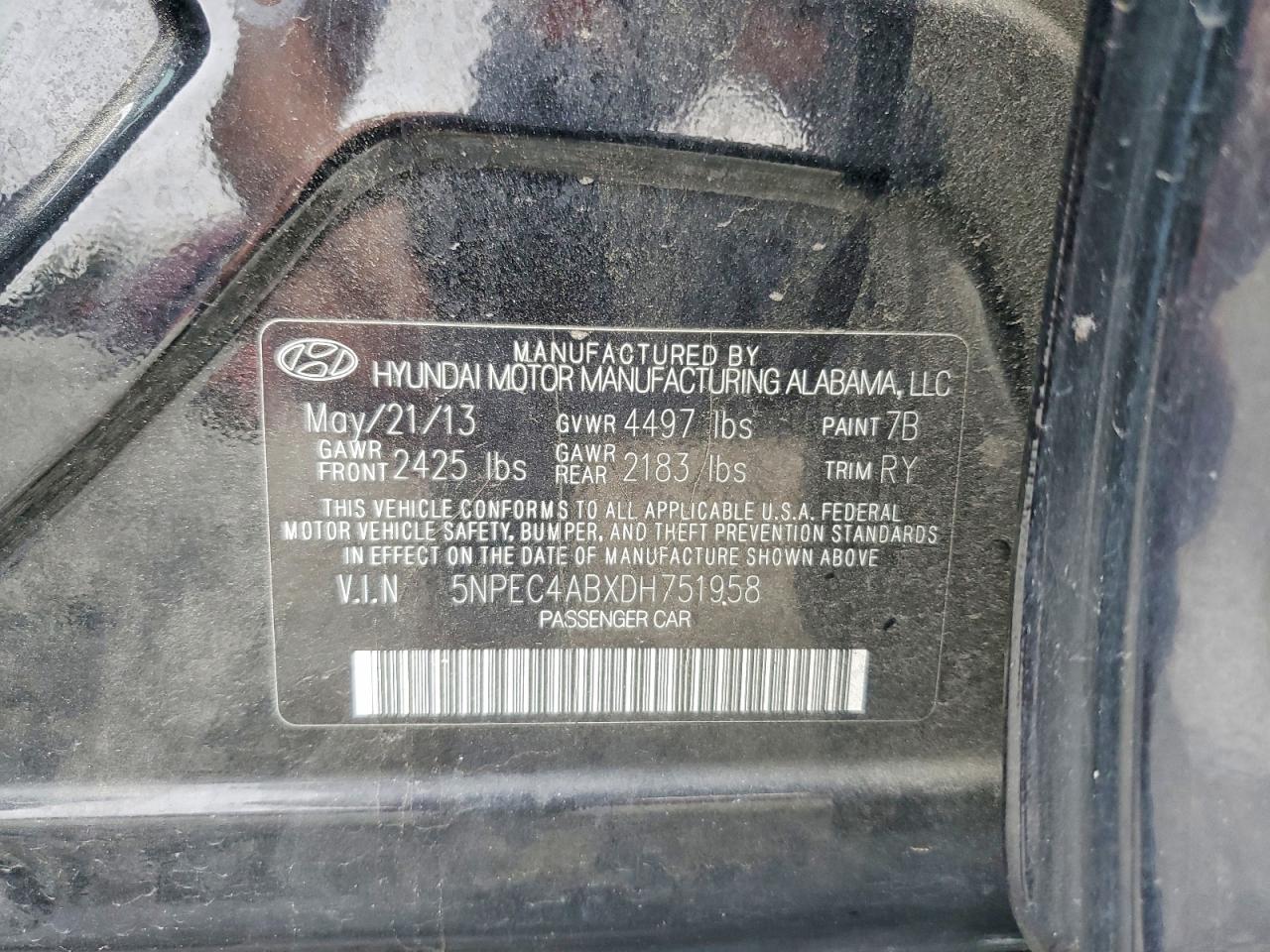 2013 HYUNDAI SONATA SE photo 12