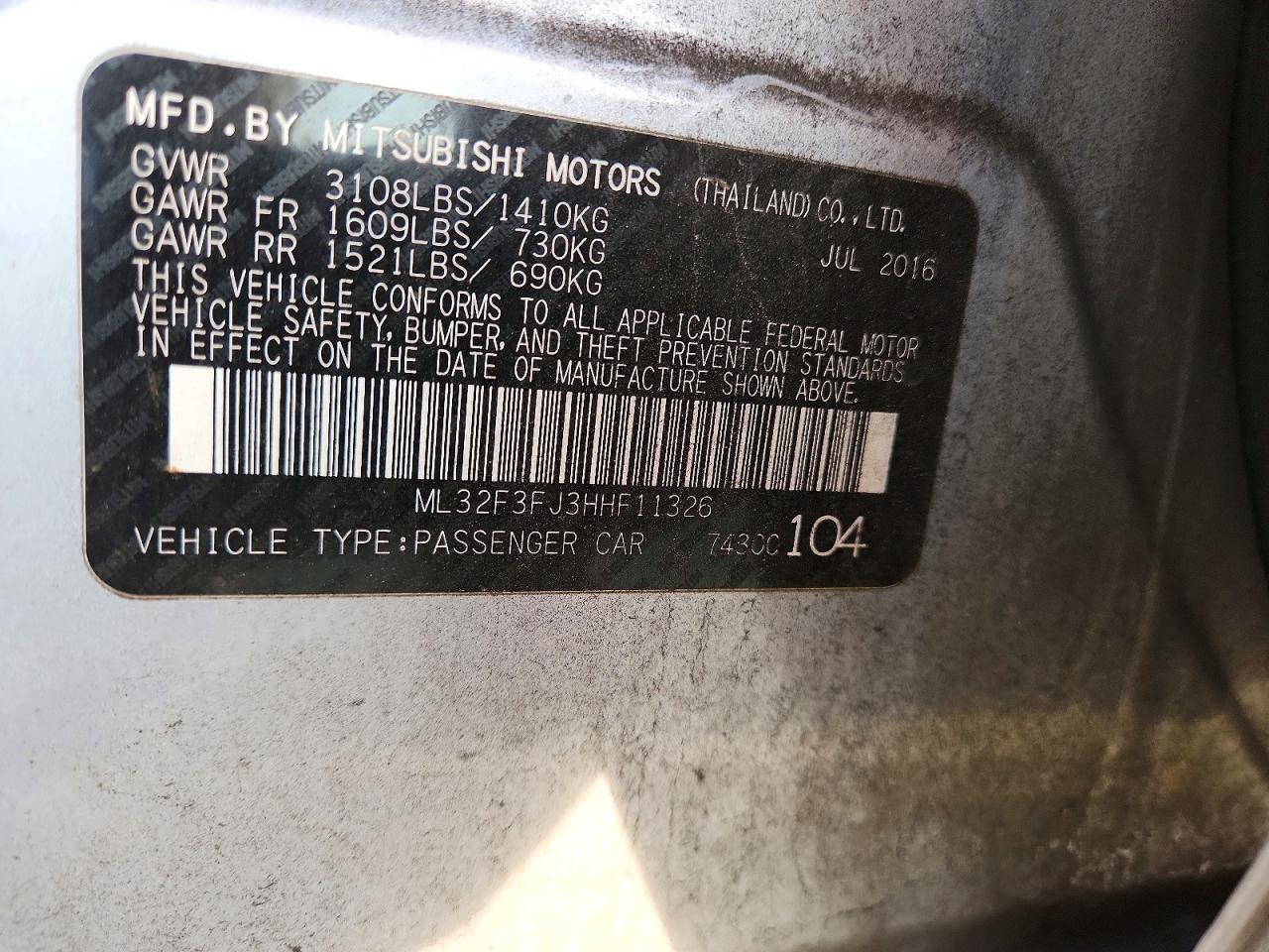 2017 MITSUBISHI MIRAGE G4 ES photo 12